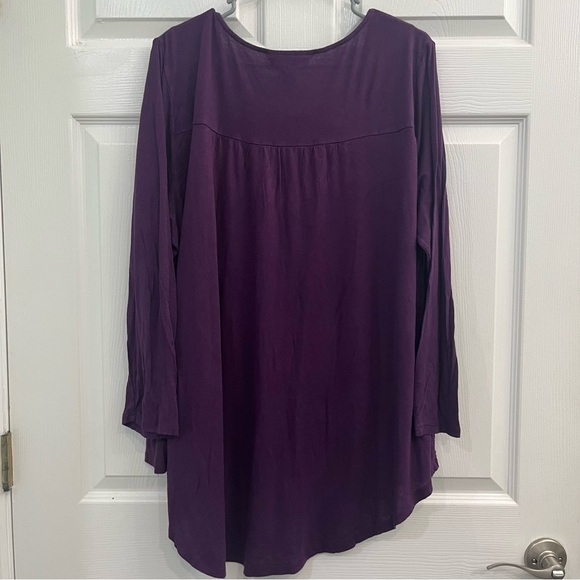 Style & Co. Purple Velvet Floral Paisley Women's Plus Blouse Top Shirt Tunic - Picture 3 of 10